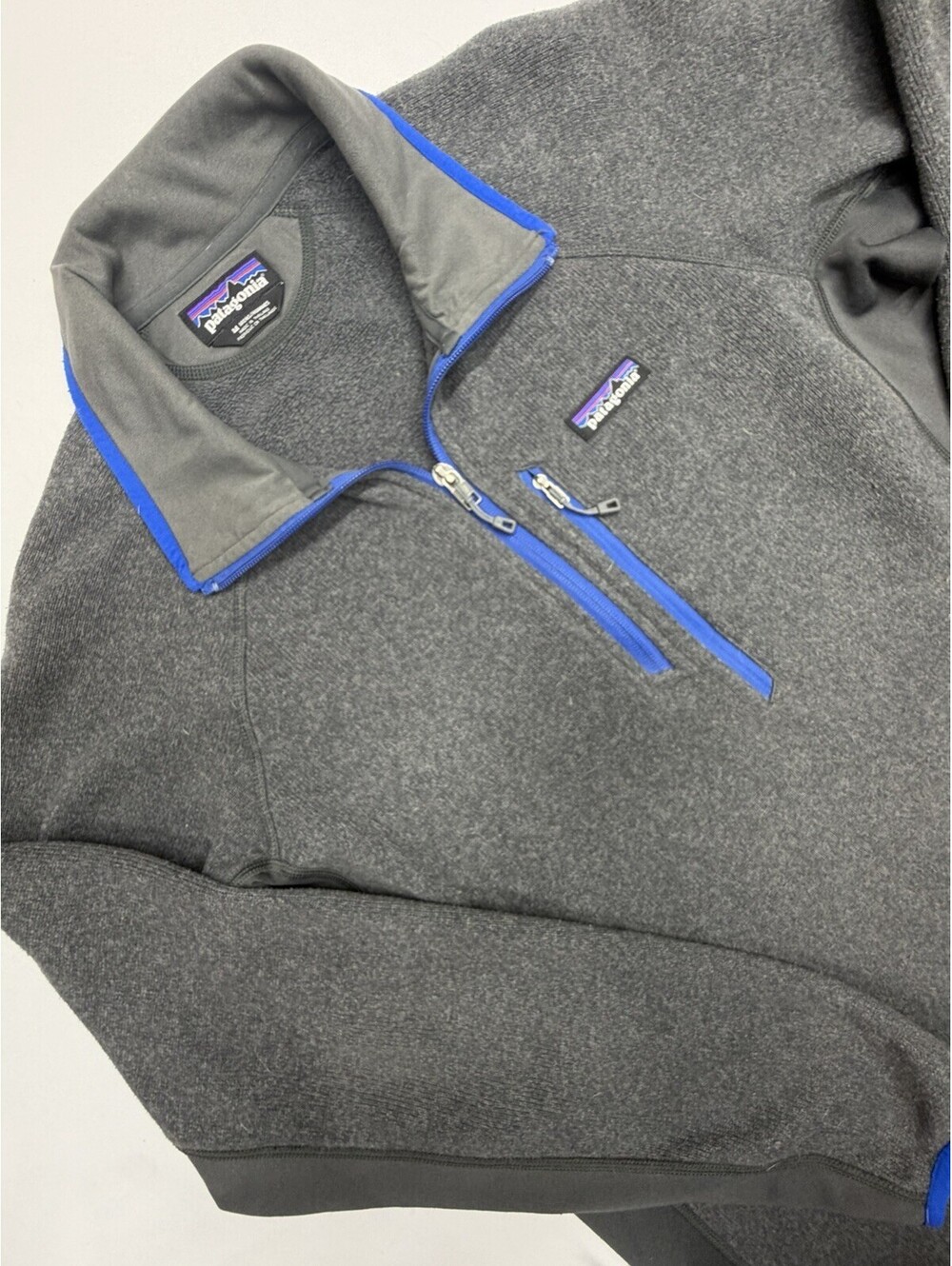 Patagonia Better Sweater Hybrid 1/4 Zip Fleece Pullover Mens Medium Grey Blue